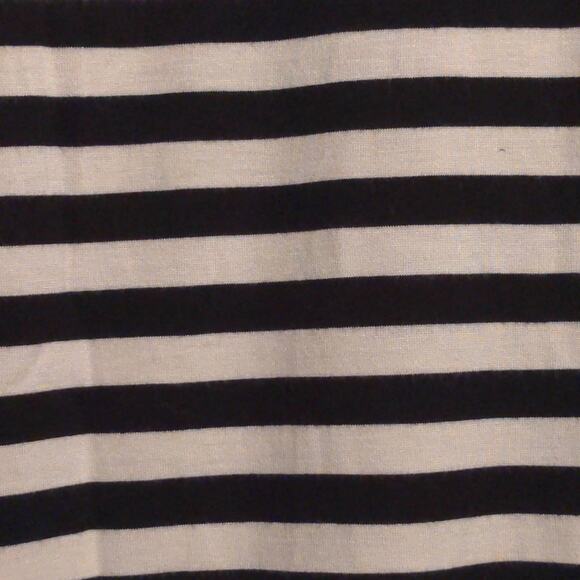 Karl Lagerfeld Womens T-Shirt Black Striped Cap Sleeve Scoop Neck Stretch Lace S - Picture 4 of 9